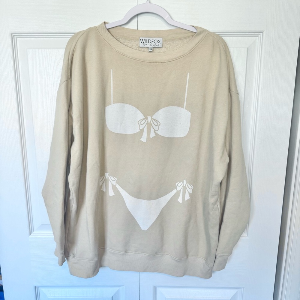 WILDFOX bikini silhouette oversized crewneck XS